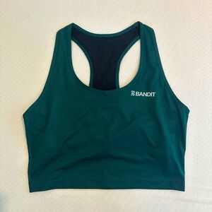 Bandit Running Drift Crop Singlet with Built in Bra Pine Color